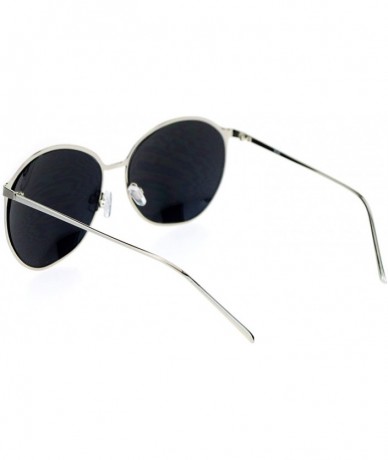 Round Womens Sunglasses Oversized Irregular Round Metal Frame Mirror Lens - Silver (Silver Mirror) - CJ1873ELIMI $11.23