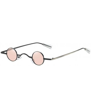 Round Hippie Round Lens Sunglasses Polarized - Steampunk 60's Style Eyewear - Pink - CB196RHZTXW $16.39