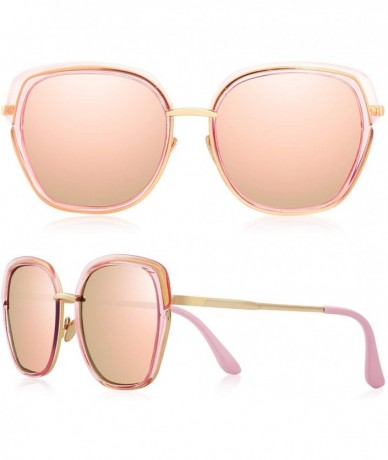 Oversized Retro Polarized Sunglasses for Woman- Vintage Classic Holiday Sun Glasses with Gift Box FD3371 - CM194T68Q9W $19.71