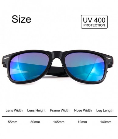 Square SOARIN Sunglasses Reflective Mirror for Women Black Square Rimmed Colorful Lens - Green - CH182ZQ33SN $9.86