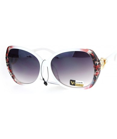 Square Rhinestone Fashion Sunglasses Womens Elegant Stylish Shades UV 400 - White Pink - CJ186OUU4DN $10.85