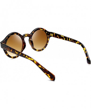 Round Unique Round Sunglasses Women Vintage Keyhole Sunglasses B1248 - Leopard - CX18EX68RUC $11.56