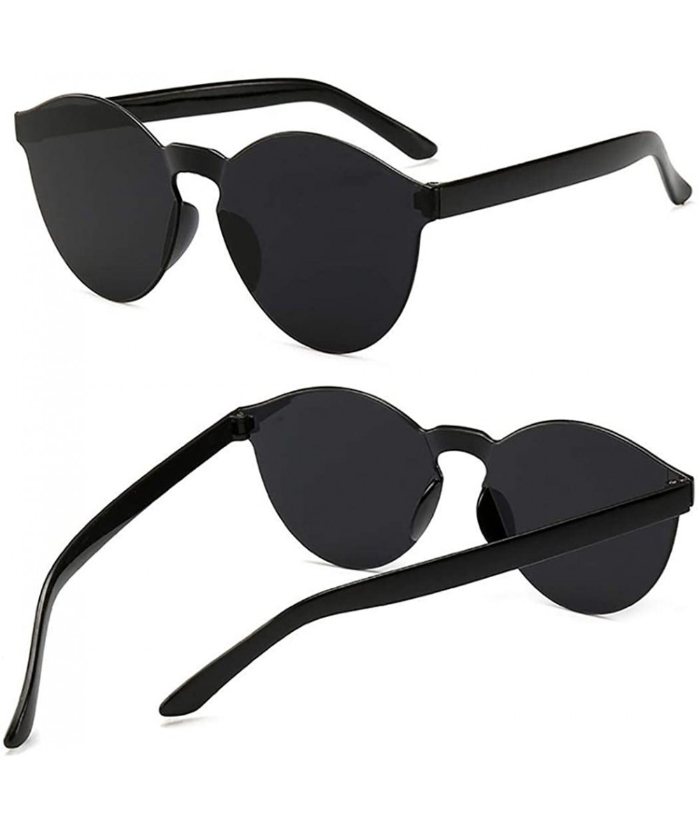 Round Unisex Fashion Candy Colors Round Outdoor Sunglasses Sunglasses - Black - CI199L38D9Y $20.00
