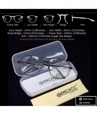 Aviator Vintage Aviator Eyeglasses Metal Frames Clear Lens Glasses Non-prescription - Black 68121 - CO18LY2TCAW $29.23