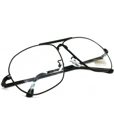 Aviator Vintage Aviator Eyeglasses Metal Frames Clear Lens Glasses Non-prescription - Black 68121 - CO18LY2TCAW $29.23