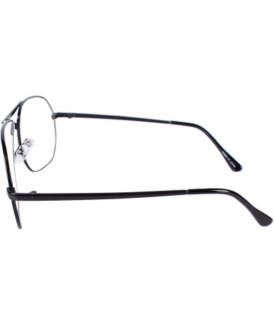 Aviator Vintage Aviator Eyeglasses Metal Frames Clear Lens Glasses Non-prescription - Black 68121 - CO18LY2TCAW $29.23