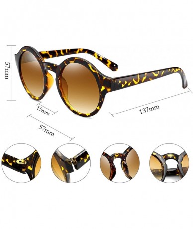 Round Unique Round Sunglasses Women Vintage Keyhole Sunglasses B1248 - Leopard - CX18EX68RUC $11.56