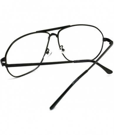Aviator Vintage Aviator Eyeglasses Metal Frames Clear Lens Glasses Non-prescription - Black 68121 - CO18LY2TCAW $29.23
