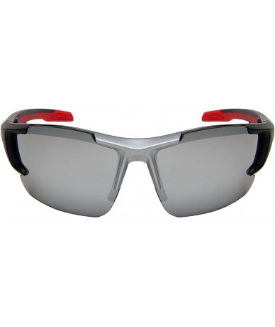 Goggle Sports Safety Sunglasses Half Frame Wrap-Around Z87+ Impact Resistant UV 400 Color Mirrored Lenses - C418YME7SE9 $14.63