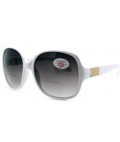Square Womens Fashion Bifocal Lens Sunglasses Square Frame Aspheric Lens - White - CN120IJPNAZ $19.73