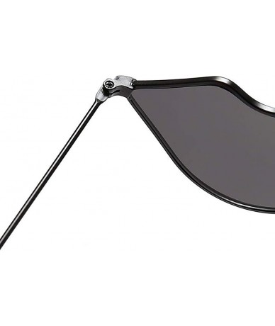 Rimless Sexy Lips Sunglasses-Small Frame Retro Sun Glasses-Polarized Eyewear For Women - C - CE190EG5D35 $29.48