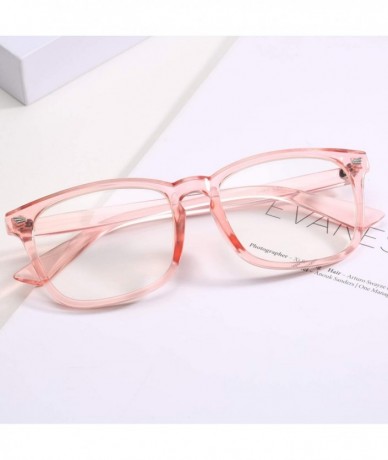 Aviator Non-prescription Glasses Frame Clear Lens Eyeglasses - Clear Pink - CB188Q96KGC $12.46