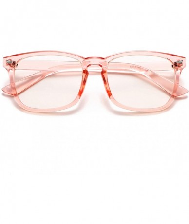 Aviator Non-prescription Glasses Frame Clear Lens Eyeglasses - Clear Pink - CB188Q96KGC $12.46
