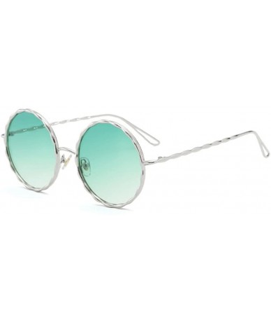 Oval Hippie Retro Groovy Gradient Oversize Circle Lens Round Lennon Sunglasses - C6 - CN182AA729Q $26.17