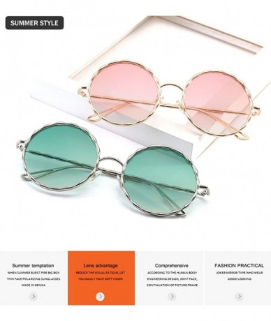 Oval Hippie Retro Groovy Gradient Oversize Circle Lens Round Lennon Sunglasses - C6 - CN182AA729Q $26.17