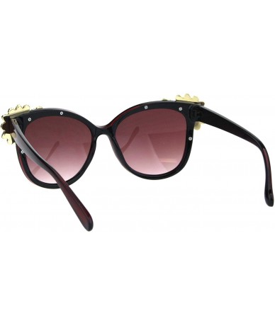 Butterfly Womens Fancy Rhinestones Sunglasses Bling Butterfly Frame UV 400 - Burgundy - CM18Q9XWID7 $14.02