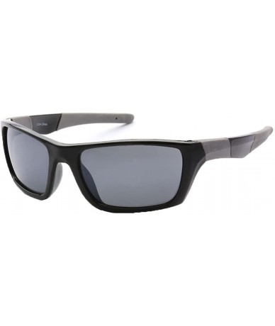 Square Outdoors Sports Full Square Framed Sunglasses UV400 - Black Grey Black - C112KW90TUB $11.90