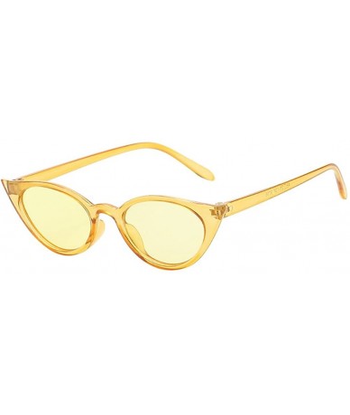 Goggle Vintage Narrow Cat Eye Sunglasses for Women Clout Goggles Plastic Frame - CU1943OI9EM $9.94