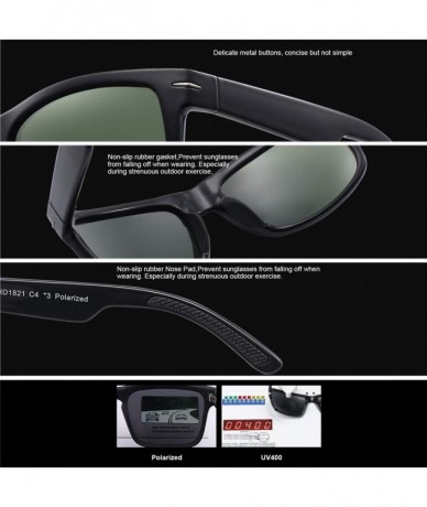 Goggle Retro Driving Polarized Sunglasses For Men Metal Frame Ultra Light - Green - C318WDX026Q $13.70