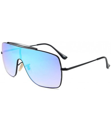 Oversized Large Frame One-Piece Lenses Sunglasses Fashion Glasses for Men and Women - Blackblue - CC18AU793LG $19.31