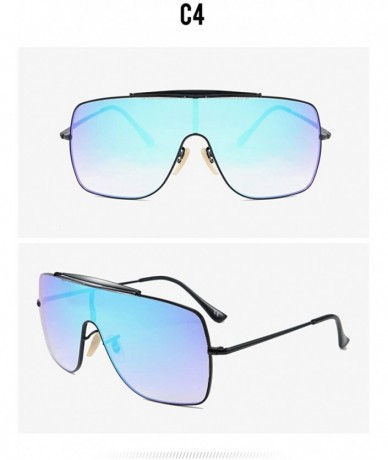 Oversized Large Frame One-Piece Lenses Sunglasses Fashion Glasses for Men and Women - Blackblue - CC18AU793LG $8.91