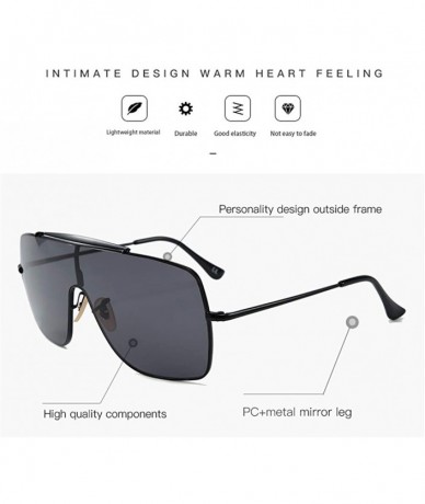 Oversized Large Frame One-Piece Lenses Sunglasses Fashion Glasses for Men and Women - Blackblue - CC18AU793LG $8.91