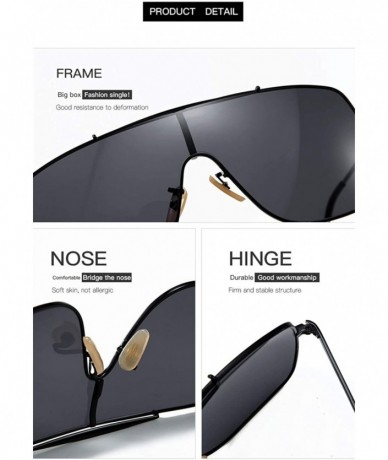 Oversized Large Frame One-Piece Lenses Sunglasses Fashion Glasses for Men and Women - Blackblue - CC18AU793LG $8.91