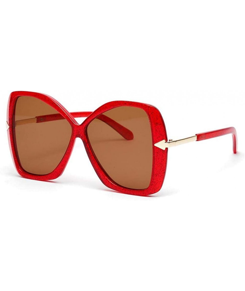 Semi-rimless Oversized Polarized Sunglasses REYO Protection - Red - CP18NX9UY6X $12.57