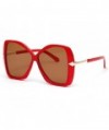 Semi-rimless Oversized Polarized Sunglasses REYO Protection - Red - CP18NX9UY6X $12.57