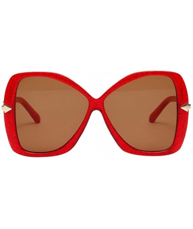 Semi-rimless Oversized Polarized Sunglasses REYO Protection - Red - CP18NX9UY6X $15.15