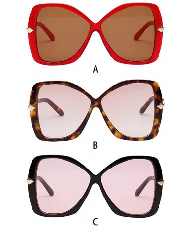 Semi-rimless Oversized Polarized Sunglasses REYO Protection - Red - CP18NX9UY6X $12.57