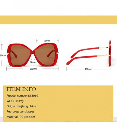 Semi-rimless Oversized Polarized Sunglasses REYO Protection - Red - CP18NX9UY6X $14.81