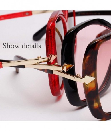 Semi-rimless Oversized Polarized Sunglasses REYO Protection - Red - CP18NX9UY6X $15.15