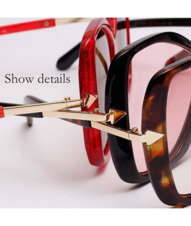 Semi-rimless Oversized Polarized Sunglasses REYO Protection - Red - CP18NX9UY6X $12.57