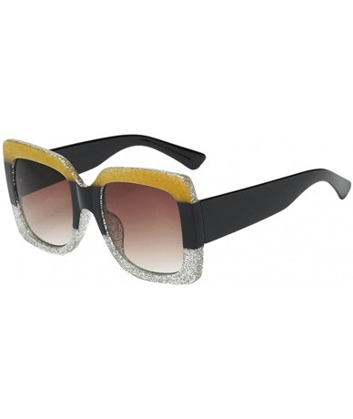 Cat Eye Women's Retro Cat Eye Colorful Transparent Oversized Square Shades Frame UV Protection Polarized Sunglasses - G - CU1...