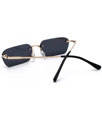 Round Fashion RimlSunglasses Women Vintage Ladies Transparent Lens Sun Glasses Rectangle UV400 O94 - C1 Gold-grey - C4197A2YT...