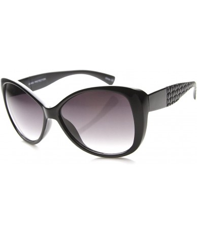 Butterfly Women's Oversize Wide Temple Textured Detail Butterfly Sunglasses 58mm - Black-black / Lavender - CT126OMVRE7 $18.90