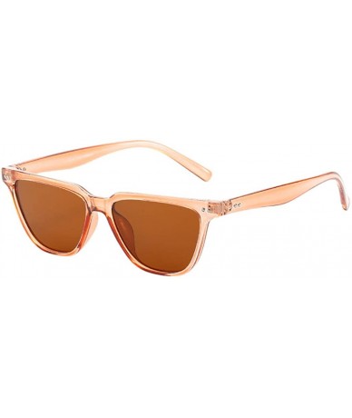 Rectangular Women Vintage Sunglasses-Retro Big Frame UV400 Eyewear Fashion Ladies - B - CD18OZ5ASN8 $17.95