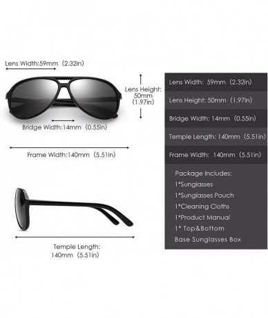 Aviator Polarized Aviator Sunglasses Men Women Oversize Plastic Driving Glasses - Black Frame / Polarized Grey Lens - CE18Q3D...