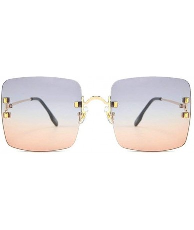 Square 2019 New Women's Frameless Square Sunglasses Individual Irregular Frameless Retro Sunglasses UV400 - Grey Orange - CL1...