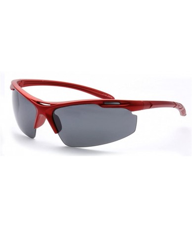 Sport Half Framed Outdoors Sports Sunglasses UV400 - Red Black - CS12KW90GAX $10.40