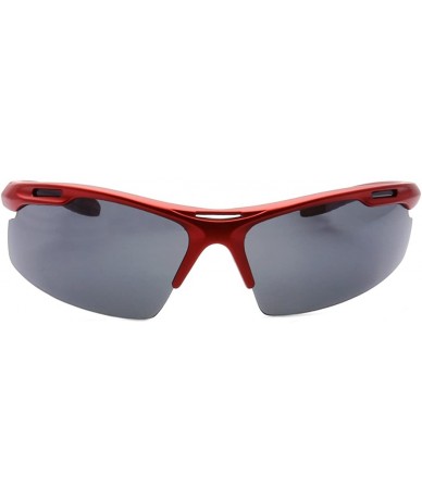 Sport Half Framed Outdoors Sports Sunglasses UV400 - Red Black - CS12KW90GAX $10.40