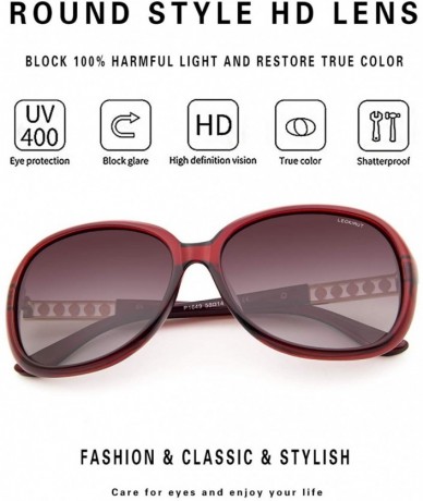 Oversized Oversized Polarized Sunglasses for Women Vintage Fashion Rhinestone Designer UV Protection Sun Glasses - Red - C718...