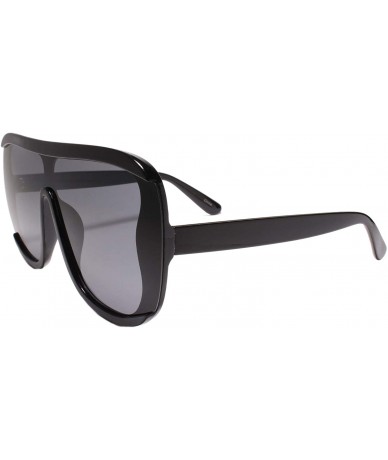 Aviator Oversized Classy Elegant Contemporary Womens Aviator Square Sunglasses - Black - CV19703Q9DY $12.73