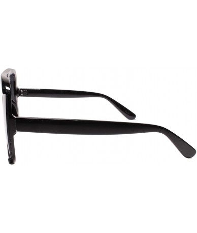 Aviator Oversized Classy Elegant Contemporary Womens Aviator Square Sunglasses - Black - CV19703Q9DY $12.73