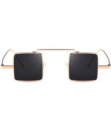 Square Vintage Polarized Sunglasses for Men Women - Glasses Square Metal Frame Mirrored Lens Shades - E - CJ196ETE46Z $18.37