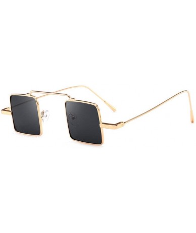 Square Vintage Polarized Sunglasses for Men Women - Glasses Square Metal Frame Mirrored Lens Shades - E - CJ196ETE46Z $11.12