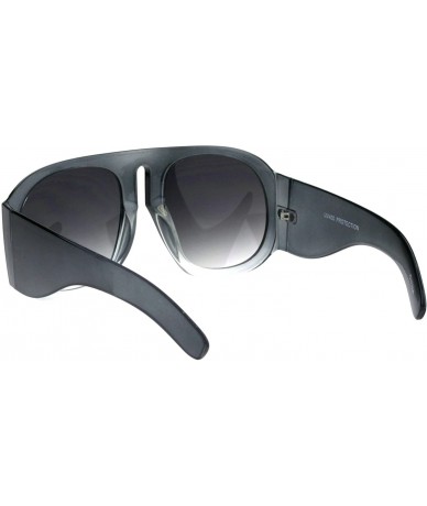 Rimless Mens 80s Retro Flat Top Racer Vintage Plastic Sunglasses - Grey Smoke - CS18GQZ62AG $10.25