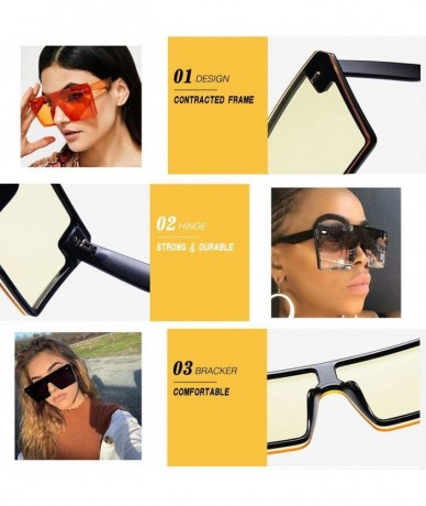 Square Colorful Sunglasses Personality Driving - Orange - CI190MYZ46C $45.62