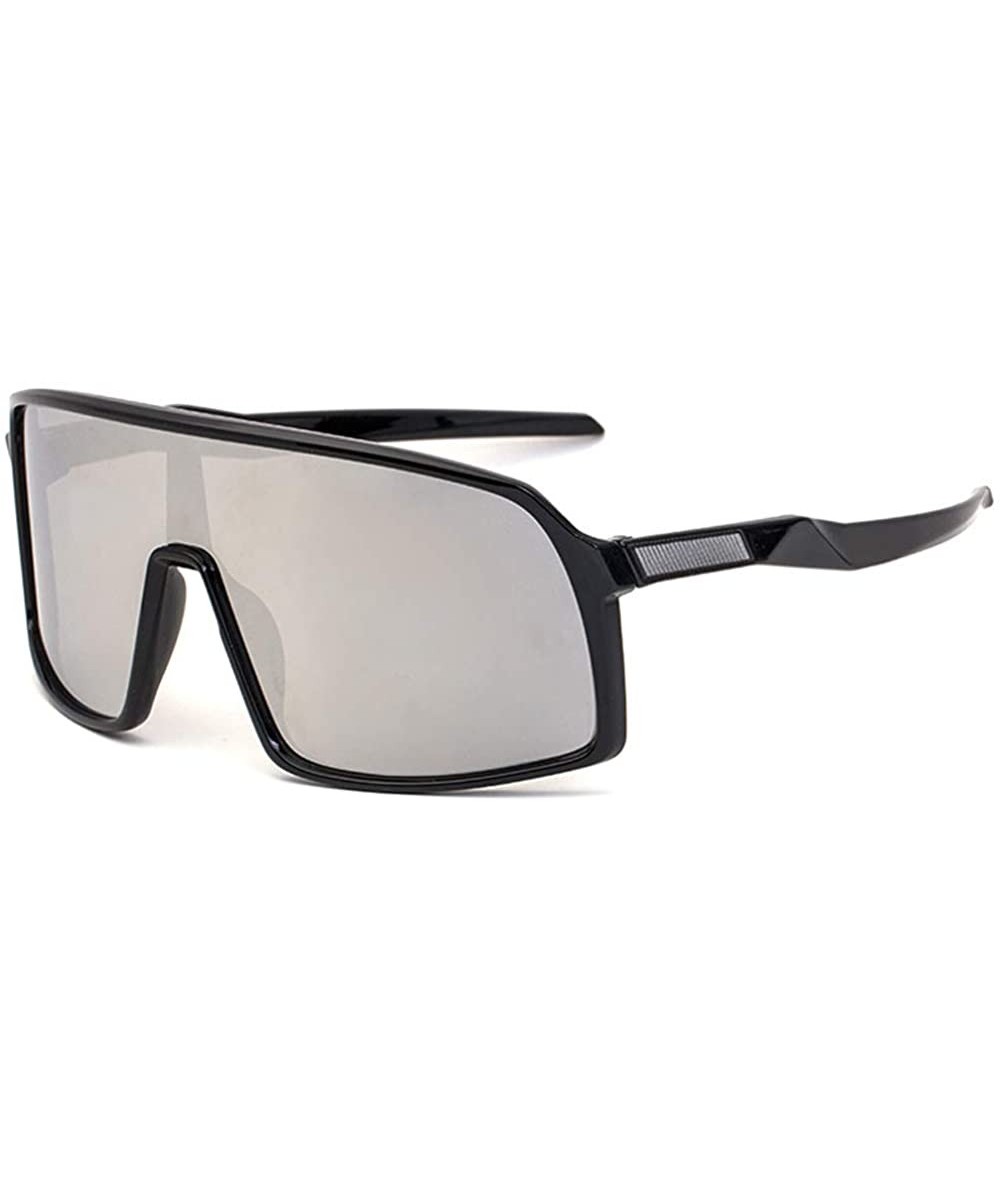 Shield Oversized Super Shield Mirrored Lens Sunglasses Retro Flat Top Matte sunglasses One Piece Sport Glasses Men Women - C4...